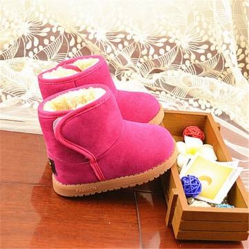 Enfant fille garcon épaissir bébé au chaud classiques bottes de neige enfants fourrure en peluche chaussures d'hiver& 