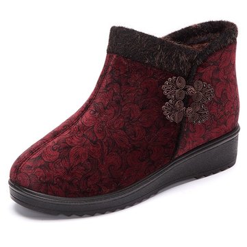 Doublure en fourrure femmes chaussures en coton garder chaude peluche plats bottes de neige occasionnels