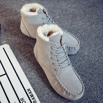 Hiver fausse fourrure doublure en daim cheville chaude bottes court de neige