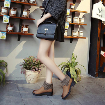 Manches multiples bout rond sur les bottines décontractées cheville court pour les femmes
