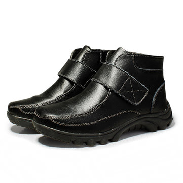 Grand hiver de taille garder courtes bottes magiques baton de cheville en peluche cuir souple bottes de neige chaudes