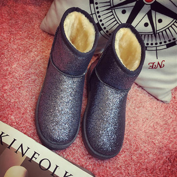 Bling causal cheville bottes de neige chaud pour les femmes