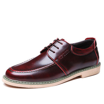 Hommes& confortables& en& cuir& véritable& affaires décontractées Lace Up Oxfords