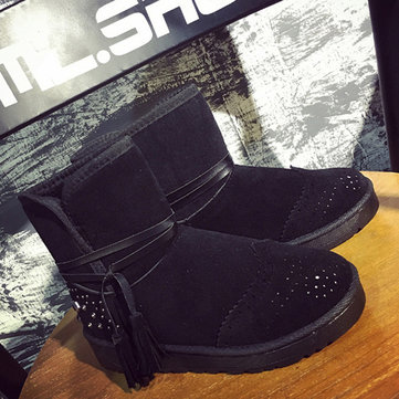 Peluche neige bottes femmes d'hiver garder au chaud coton décontracté en plein air chaussures plates