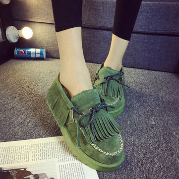 Les femmes hiver slip plat garder au chaud glands de coton en peluche loafer décontracté en plein air