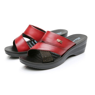 Taille nous 5-10 femmes été sandales compensées de plein air douce chaussures pantoufle en cuir confortable