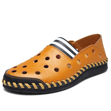 Chaussures& creuses& décontractées& pour& hommes& Chaussures respirantes Chaussures corticales douces