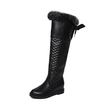 Les femmes hiver sur les bottes avides de coton a augmenté bottes de plate-forme de motards