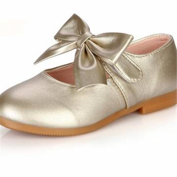 Filles bowknot pure couleur crochet boucle princesse robe chaussures enfants doux appartements