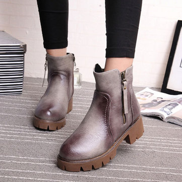 Les femmes démarrent garder au chaud l'automne hiver confortable casual coton pu bottes courtes