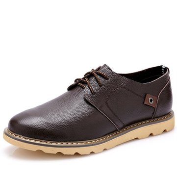Big cuir des hommes de taille richelieus occasionnels lacent des mocassins plats chaussures de style britannique