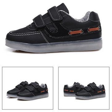 Enfants colorés LED chaussures baskets allument des chaussures de sport danser bandes magiques