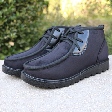 Coton occasionnels en fourrure artificielle doublure bottines plates pour hommes
