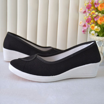 Nous taille slip 5-12 femmes été coin confortable douce toile casual chaussures