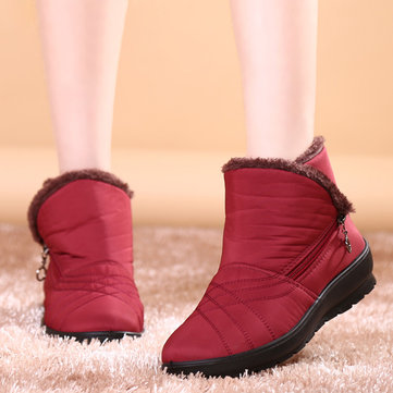 Grandes femmes de taille garder des bottes de neige chaudes tirette bottes courtes bottes de neige imperméables