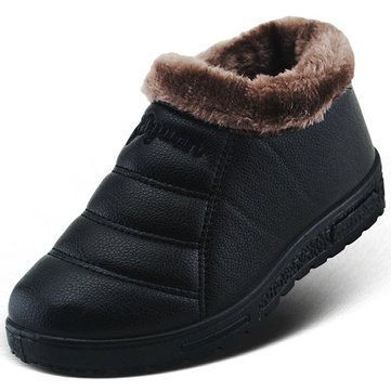 Glissade de doublure de coton chaude décontractée sur les bottes de nez bout rond orteil