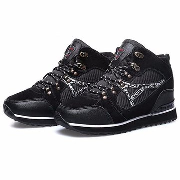 Chaussures de sport hommes hiver bottes de neige fourrure doublure de coton courantes chaussures plates à l'extérieur