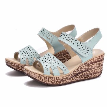 Les femmes d'été coincent cuir extérieur plateforme plage sandales piscine bouche chaussures