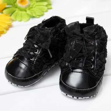 Bébé bébé chaussures antidérapantes rose des fleurs dessus& 