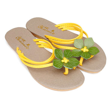 Douce fleur chaussures plates occasionnels tongs pantoufles