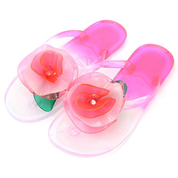 Plage femmes d'été pantoufles de fleurs chaussures femmes plat sandales occasionnels tongs chaussures& 