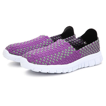 Nouveau étirer tricot femmes sport plat casual chaussures