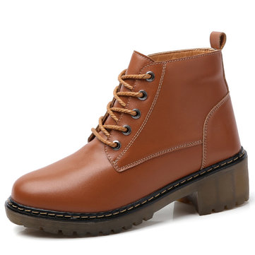 Femmes bottines décontractées en plein air lacets bottes courtes