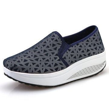 Women& Breathable& Engrener& Casual& Rocker& Sole Shoes