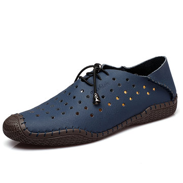 HommesLaceUpCasualCuirHollow Out de Plein Air Oxfords