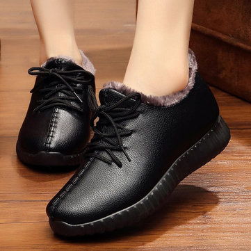 Lacets doublure en fausse fourrure de neige ronde bottes de neige pour les femmes