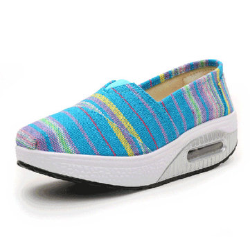 Casual& Flat& Shoes& Canvas& For& Women Sport Ourddor Rocker Sole Shoes