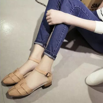 Les femmes d'été flats décontractée plage en plein air confortable lacent toe sandales carrés chaussures