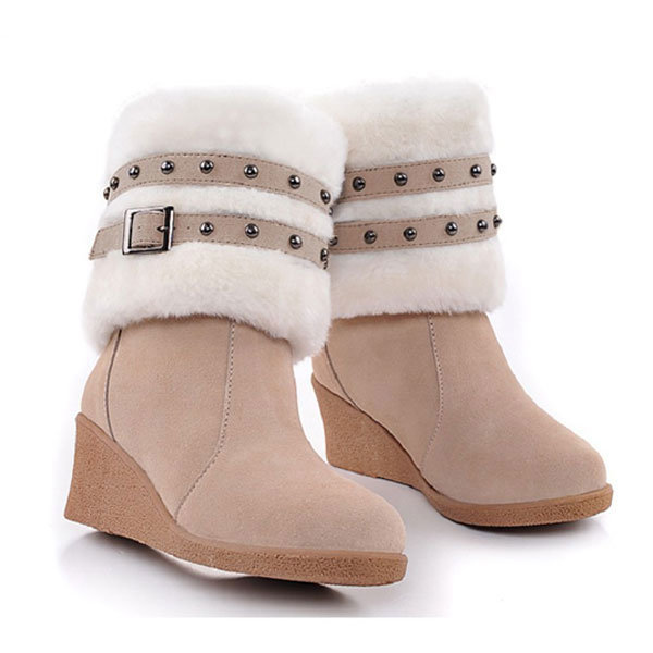 Caler talons hauts usure multiples coton ceinture rembourrée bottes mi-mollet neige