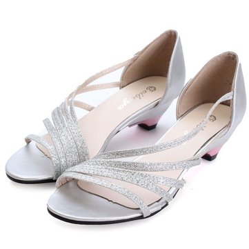 Mode bling sandales sexy roman bas d'été du talon 