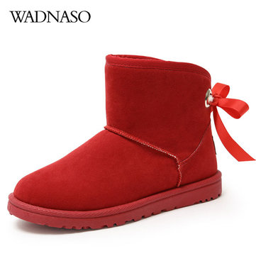 Wadnaso peluche bottes femmes de neige d'hiver garder au chaud en daim bottes courtes confortables