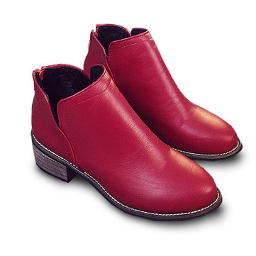 Nouvelles femmes bottes courtes bottes de mode coton en peluche confortables bottes occasionnels PU de glissement sur