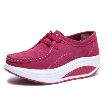 Femmes chaussures de sport d'athlétisme secouaient chaussures bout rond Chaussures à lacets de chaussures à semelle souple