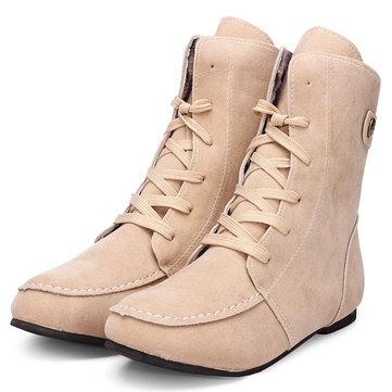 Les femmes à lacets appartements en cuir de moto Botas&nbsp;